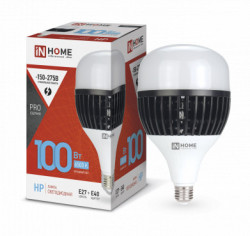 Лампа светодиодная LED-HP-PRO 100Вт 230В E27 с адаптером Е40 6500К 9500Лм IN HOME