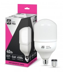Лампа светодиодная LED-HP-PRO 40Вт 230В Е27 с адаптером E40 6500К 3600Лм ASD