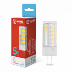 Лампа светодиодная LED-JC 5Вт 12В G4 6500К 480Лм IN HOME