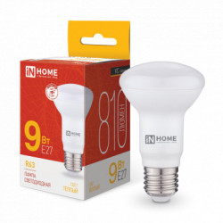 Лампа светодиодная LED-R63-VC 9Вт 230В Е27 3000К 810Лм IN HOME