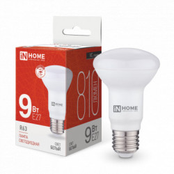 Лампа светодиодная LED-R63-VC 9Вт 230В Е27 4000К 810Лм IN HOME
