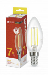 Лампа светодиодная LED-СВЕЧА-deco 7Вт 230В Е14 3000К 810Лм прозрачная IN HOME