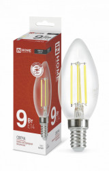 Лампа светодиодная LED-СВЕЧА-deco 9Вт 230В Е14 4000К 1040Лм прозрачная IN HOME
