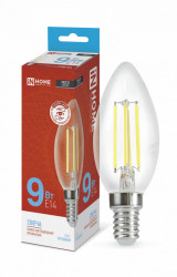 Лампа светодиодная LED-СВЕЧА-deco 9Вт 230В Е14 6500К 1040Лм прозрачная IN HOME