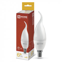 Лампа светодиодная LED-СВЕЧА НА ВЕТРУ-VC 6Вт 230В Е14 3000К 540Лм IN HOME