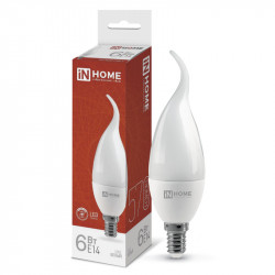 Лампа светодиодная LED-СВЕЧА НА ВЕТРУ-VC 6Вт 230В Е14 4000К 540Лм IN HOME