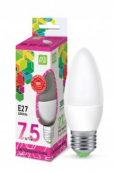 Лампа светодиодная LED-СВЕЧА-standard 7.5Вт 230В Е27 6500К 675Лм ASD