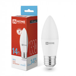 Лампа светодиодная LED-СВЕЧА-VC 14Вт 230В E27 6500K 1330Лм IN HOME