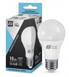 Лампа светодиодная низковольтная LED-MO-12/24V-PRO 7,5Вт 12-24В Е27 4000К 600Лм ASD