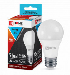 Лампа светодиодная низковольтная LED-MO-PRO 7,5Вт 24-48В Е27 4000К 600Лм IN HOME