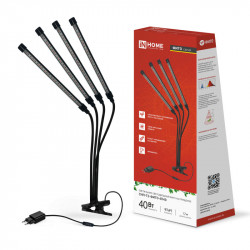 Светильник настольный на прищепке светодиодный СНП-Т2-ФИТО 4П40 красно-синий 40Вт 4 плафона, пульт на шнуре IN HOME