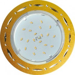Светильник встраиваемый Ecola GX53 H4 DL5385 без рефл. Точки-полоски по кругу матовое золото/алюм 20x110 (к+) /FG5385ECB/