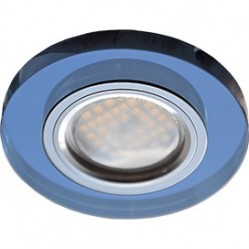 Светильник встраиваемый Ecola MR16 DL1650 GU5.3 Glass Стекло Круг голубой/хром 25x95 /FL1650EFF/