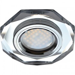Светильник встраиваемый Ecola MR16 DL1652 GU5.3 Glass Стекло 8-угольник с прямыми гранями хром/хром 25x90 (кd74) /FC1652EFF/