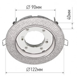 Светильник встраиваемый GX53R-crystal R12L с подсветкой 4К под лампу GX53 Прозрачный/Хром IN HOME